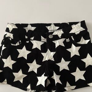 Total Girl Black and White Star Jean Shorts
